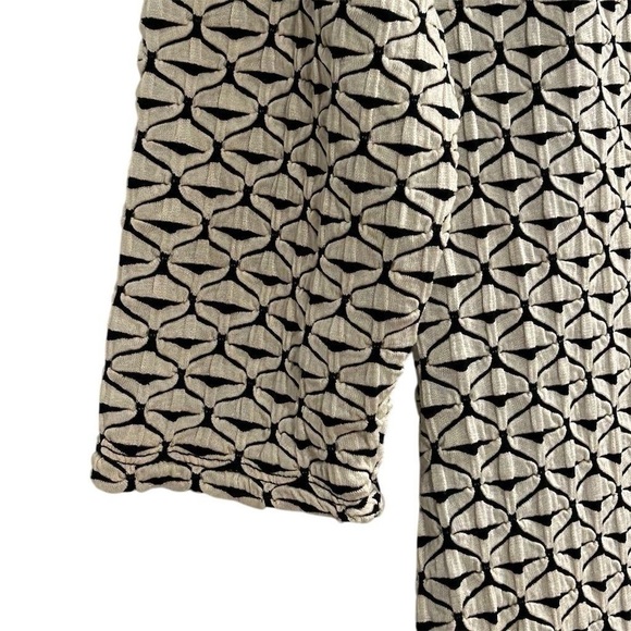 Beige by eci Women's L Black Geometric Sheath Midi Dress 3/4 Sleeve - Picture 6 of 13